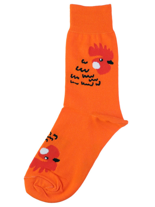 Носки оранжевые петух